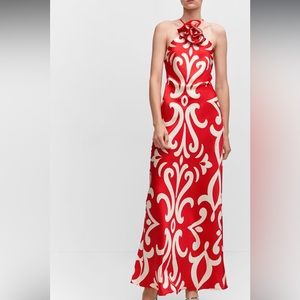 Halter dress with flower detail